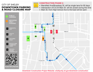 Phase 2 Construction Parking Map - City of Shelby, OH