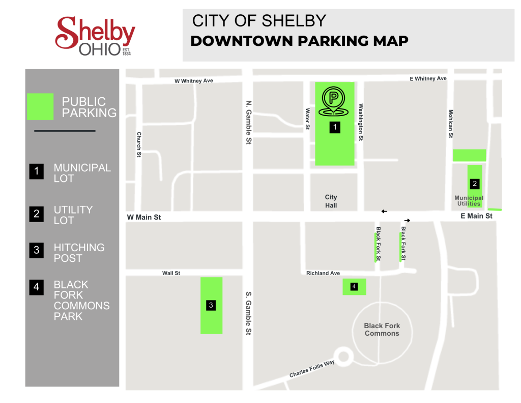 Downtown Parking Map City of Shelby, Ohio